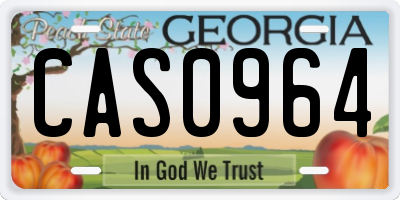 GA license plate CAS0964