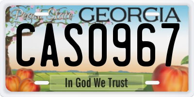 GA license plate CAS0967