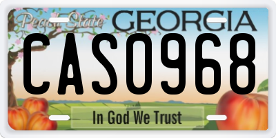 GA license plate CAS0968