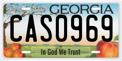 GA license plate CAS0969