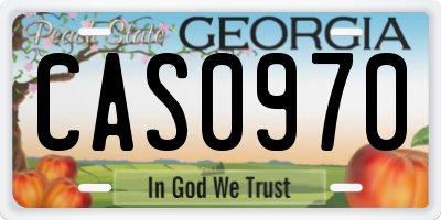 GA license plate CAS0970