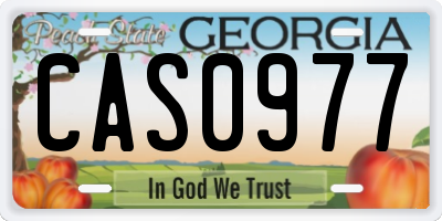 GA license plate CAS0977