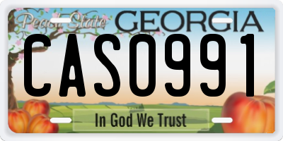 GA license plate CAS0991