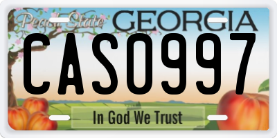 GA license plate CAS0997