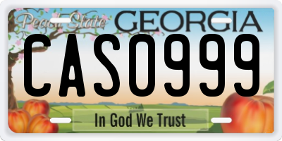 GA license plate CAS0999