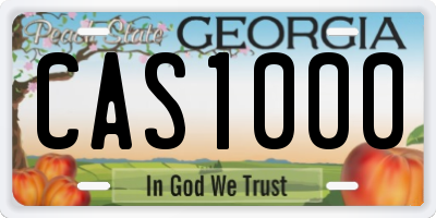 GA license plate CAS1000