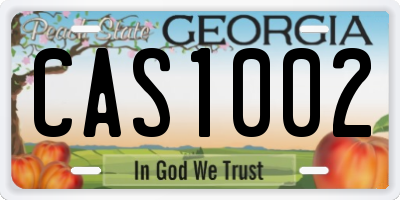 GA license plate CAS1002