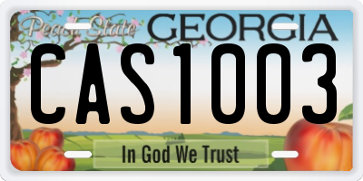 GA license plate CAS1003