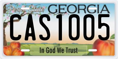 GA license plate CAS1005