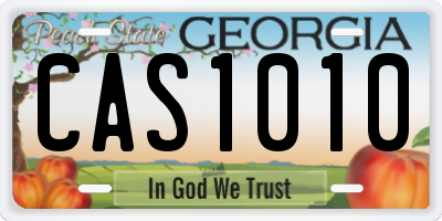 GA license plate CAS1010