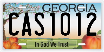 GA license plate CAS1012