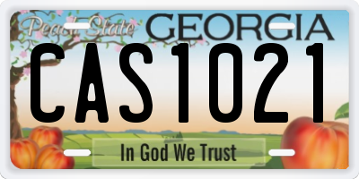 GA license plate CAS1021