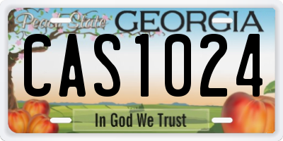 GA license plate CAS1024