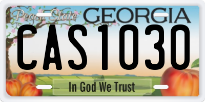 GA license plate CAS1030