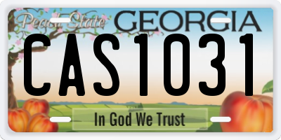 GA license plate CAS1031