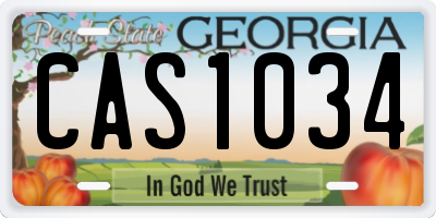 GA license plate CAS1034