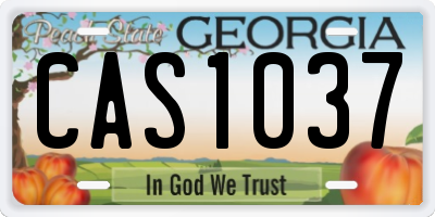 GA license plate CAS1037