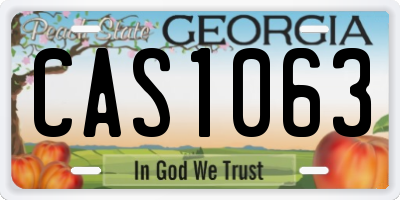 GA license plate CAS1063