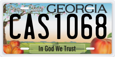 GA license plate CAS1068