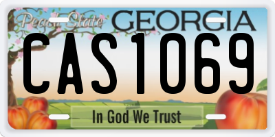 GA license plate CAS1069