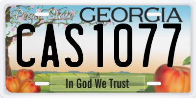 GA license plate CAS1077