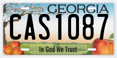 GA license plate CAS1087