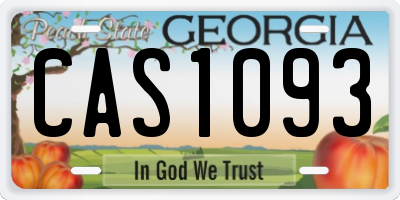 GA license plate CAS1093