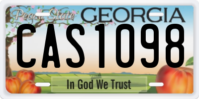 GA license plate CAS1098