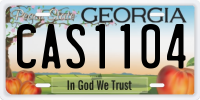 GA license plate CAS1104
