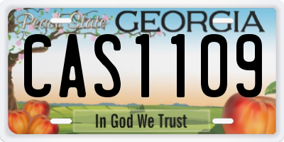 GA license plate CAS1109