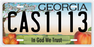 GA license plate CAS1113