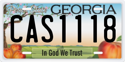 GA license plate CAS1118