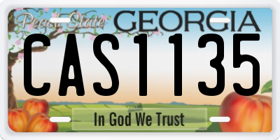 GA license plate CAS1135