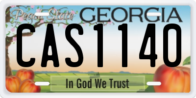 GA license plate CAS1140