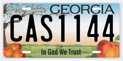 GA license plate CAS1144