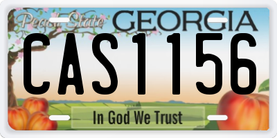 GA license plate CAS1156