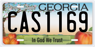 GA license plate CAS1169