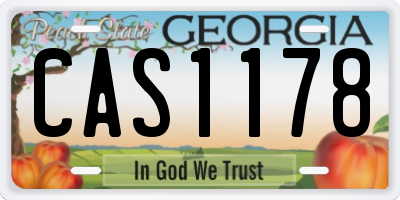 GA license plate CAS1178