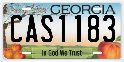 GA license plate CAS1183