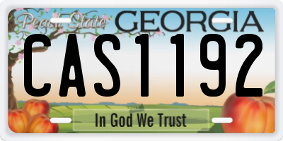 GA license plate CAS1192