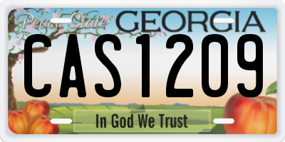 GA license plate CAS1209