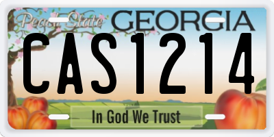 GA license plate CAS1214
