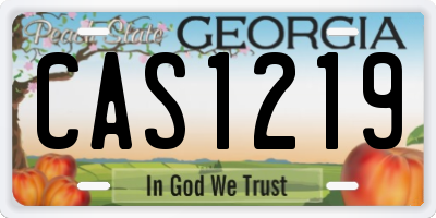 GA license plate CAS1219