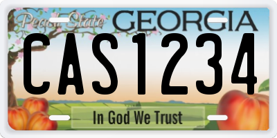 GA license plate CAS1234