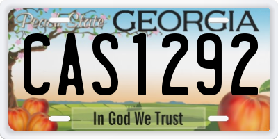 GA license plate CAS1292