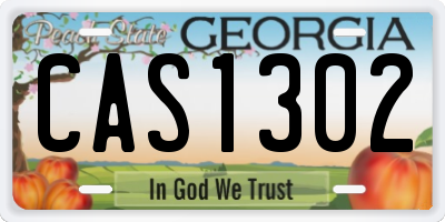 GA license plate CAS1302