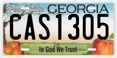 GA license plate CAS1305