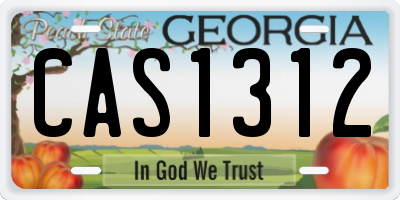 GA license plate CAS1312