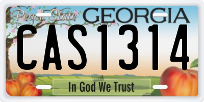 GA license plate CAS1314