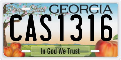 GA license plate CAS1316